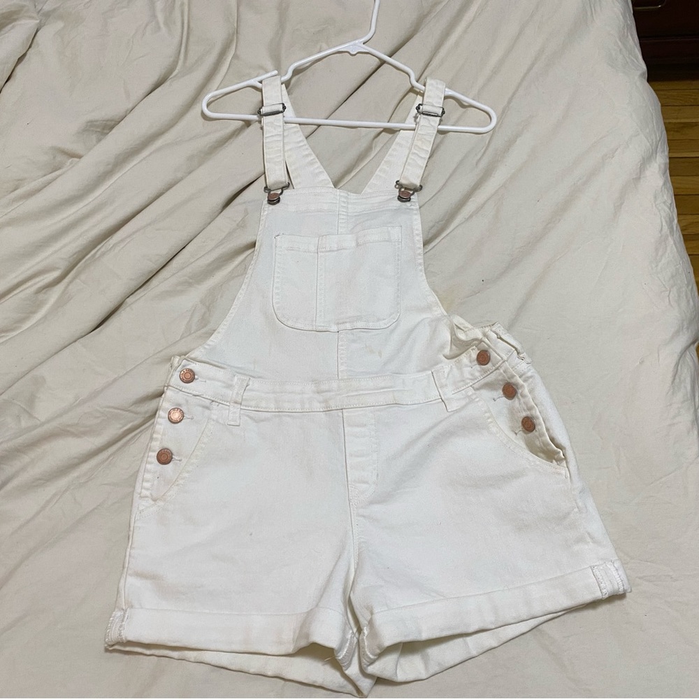 Old navy white shorts overalls shorteralls
